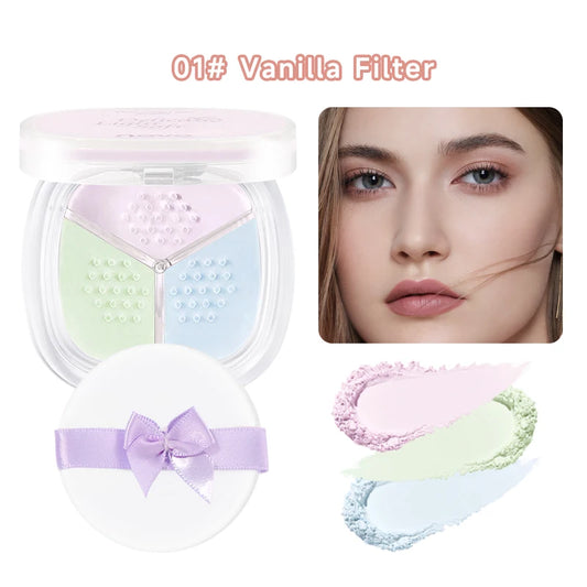Three-Color Oil-Control Setting Powder, Loose Powder That Even Out The Skin Tone And Is Long-Lasting And Waterproof