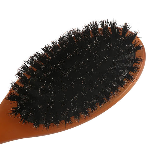 Natural Boar Bristle Brush Comb Anti-Static Oval Hairdressing Hair Styly Comb Wood Woman Hairbrush