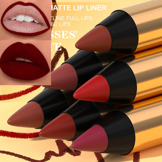 Waterproof Matte Lipliner Pencil Dark Red Contour Tint Lipstick Long Lasting Non-stick Cup Lip Liner Sexy Lips Makeup Cosmetics