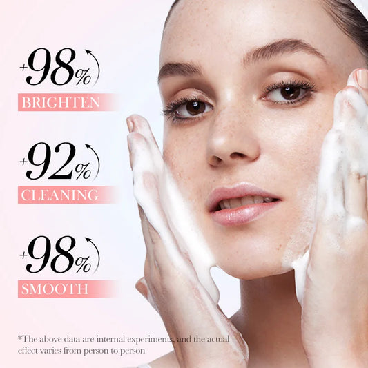 SAODER Q10 Vitamin C Facial Cleanser Face Wash Foam Anti Wrinkle Cleansing Mossee Moisturizing Brightening Facial Skin Care