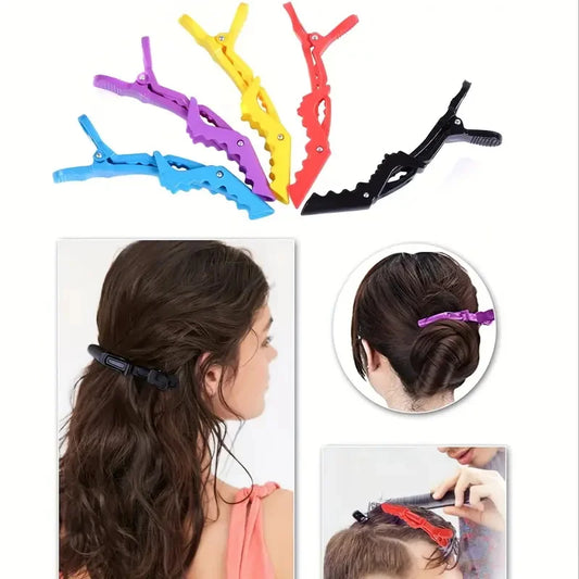 6pcs/Set Crocodile Hair Clips Hairdressing Clips Haircut Hairpins For Sectioning, Styling, Dying