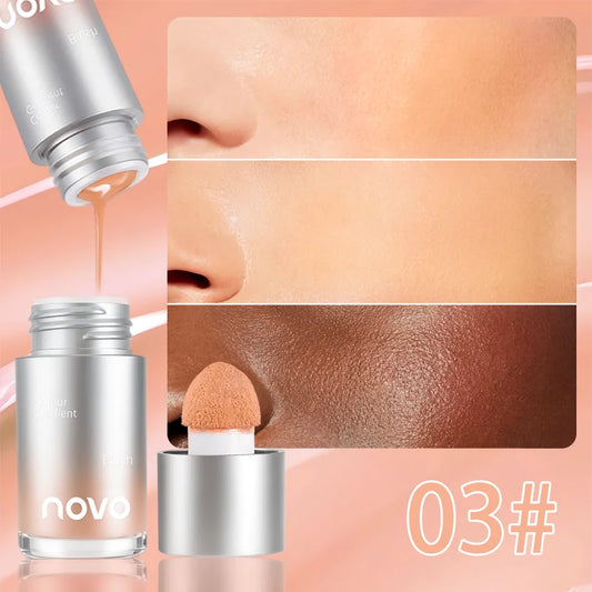 4-Color Liquid Velvet Blush, Water-Resistant & Stain-Resistant, Long-Lasting Blush For High-Pigment Color, Festive Makeup