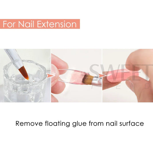 Clean Nail Degreaser Liquid Set Remove Excess Polish Gel Layer Slip Solution Acrylic Extension With UV Brush Crystal Cup Tools
