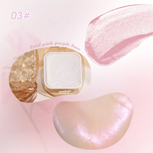 INTOPOP Shimmer Highlighter Powder - Long-Lasting Glow for Face, Cheekbones & Eyes