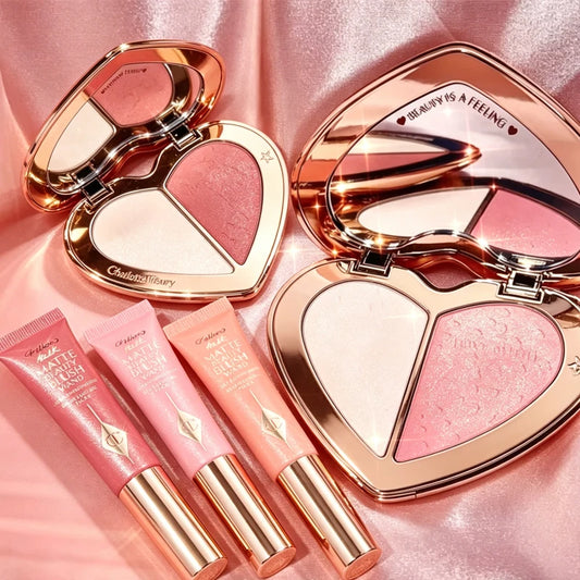 Charlotte Tilbury CT Set Two-color Heart-shaped Flawless Blush Cushion Pen Liquid Blush Cream Skin Protect Lips Lip Mask Care