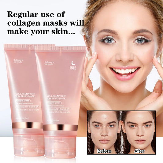 Overnight Collagen Firming Mask 75ml - Deep Moisturizing Pulling Formula for Smooth, Radiant Skin by Morning Wake-Up Glow.