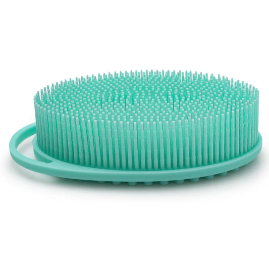 Silicone body scrubber adopts advanced sanitary technology, which is mild and clean, with good foam, durable, and silicone doubl