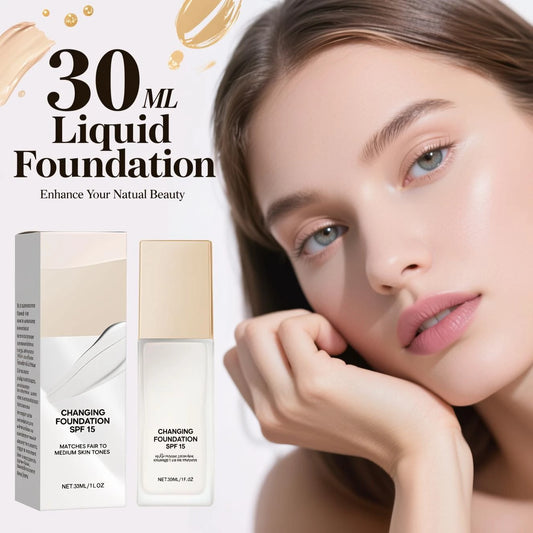 Hydrating Natural Foundation SPF15 30ml - Lightweight Formula Covers Blemishes & Redness, Ideal for Neutral to Light Skin.