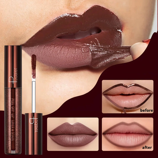 Peel-Off Lip Gloss - Long-wearing waterproof formula, moisturizing gloss, easy to apply, suitable for all light brown skin types