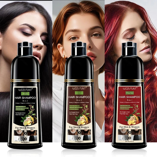 3 In 1 Dye Shampoo Instant Gray White Hair Coverage Hair Color Shampoo 5 Minutes Change Long Lasting Natural Colored Easy To Use