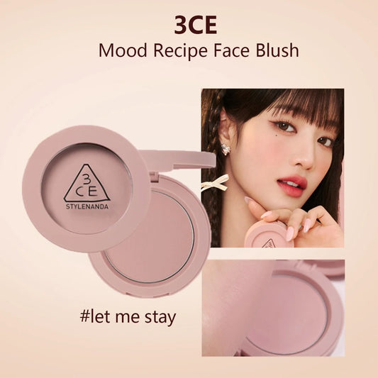 3CE Mood Recipe Face Blush,Silky Powder,Natural Color Payoff,Long-Lasting Wear,Complete Makeup,Korean Cosmetic,Korean Makeup