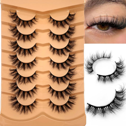 New 7 pairs of thick, 3D simulation mink fur fake eyelashesshort, dramatic fake eyelashes wholesale full line fake eyelash make