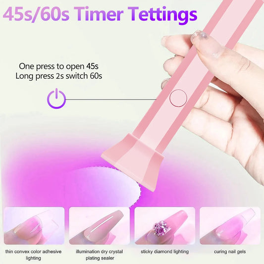 YIKOOLIN Mini UV Light for Gel Nails Small Nail Cure Light for Gel Polish Manicure USB Nail Dryer for Fast Curing Nail Lamp