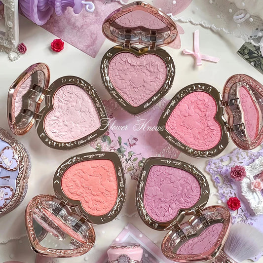 Flower Knows Bunny Garden Embossed Blush Soft Matte Long Lasting Natural Glow Waterproof Buildable Cheek Powder Vegan Makeup