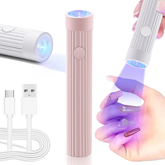 YIKOOLIN 3W Mini UV Led Nail Lamp Rechargeable Handheld UV Light for Gel Nails Cordless USB Nail Lamp for Fast Curing