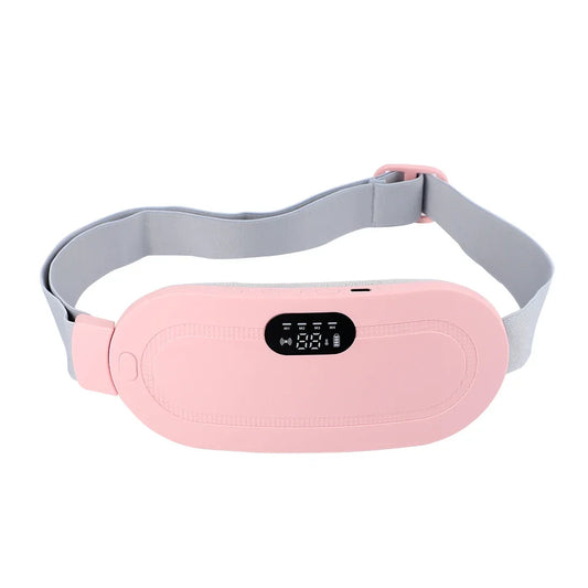 Electric Waist Massage Period Cramp Massager Vibrating Heating Belt for Menstrual Waist Stomach Abdominal Warm Palace Belt