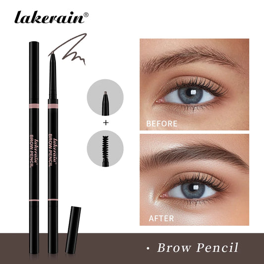 3Colors Double-headed Eyebrow Pencil Automatic Rotation Ultra-fine Eyebrow Pencil Waterproof Makeup Free Eye Cosmetics For Women