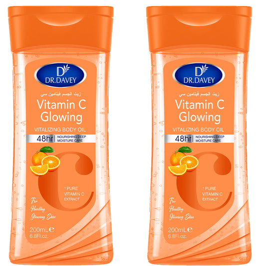 2PCS 200ml DR.DAVEY VITAMIN C Body Oil Body Skin Care Oil Moisturizing Hydrating Care Suitable for All Seasons Body Face Hand