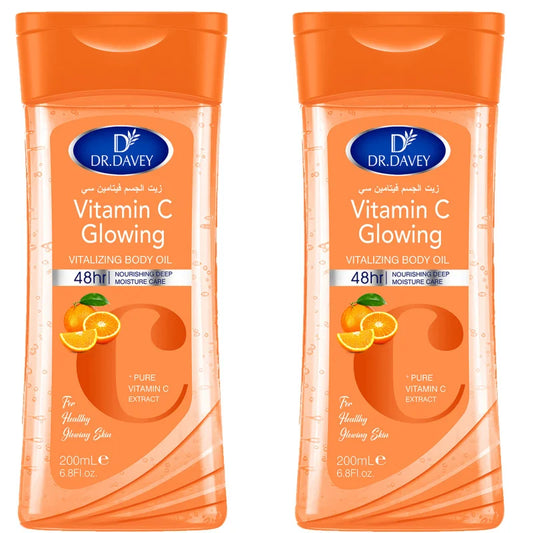 2PCS 200ml DR.DAVEY VITAMIN C Body Oil Body Skin Care Oil Moisturizing Hydrating Care Suitable for All Seasons Body Face Hand