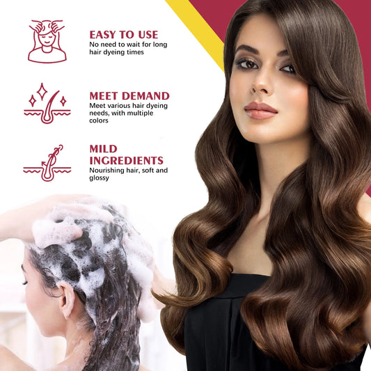 EELHOE 100ml Hair Dye Shampoo Silver Gray Quickly Dye Moisturize Make Hair Soft Shiny High-efficiency Dye Safe Gentle Hair Care