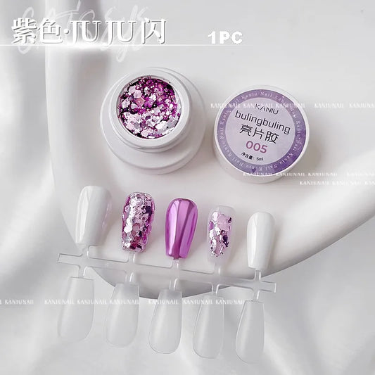 5ml High Density Glitter Gel Polish Sparkling Sequins Nail Art Ultra Platinum Gold Silver Color Soak Off UV LED Gel Varnish For