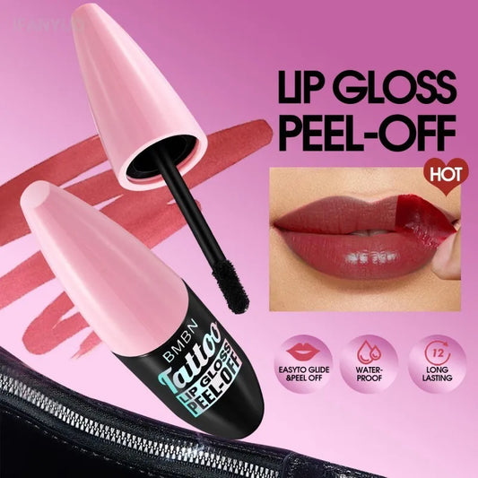 Liquid Peel-off Lip Gloss Waterproof Long-lasting Matte Pink Lipstick Non-stick Cup Makeup Moisturizing Lip Liner Tattoo Pigment