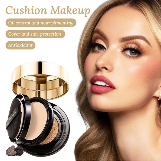 2 IN 1 Air Cushion Foundation+Matte Face Pressed Powder Makeup BB Cream Concealer Oil-control Waterproof Long-lasting Cosmetics