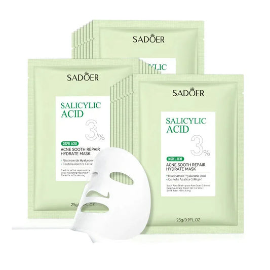5/10/20 Pcs Salicylic Acid Face Mask Moisturizing Nourishing Firming Hydrating Facial Masks Face Sheet Mask Skin Care