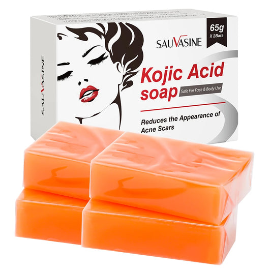 4/2Pcs Natural Soap Bar with Kojic Acid Handmade Brightening Soap for Fades Dark Spots Evens Skin Tone Gentle Cleansing Bath Bar