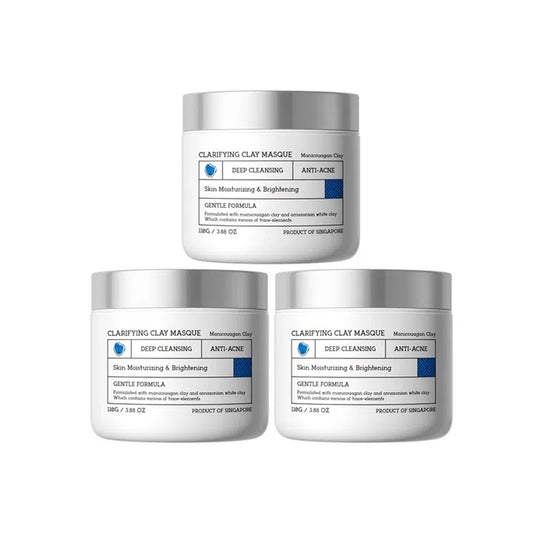 110g Ă 3 NING Clarifying Clay Mask â Triple-Action Deep Cleanser with Amino Acids, Oil Control & Gentle Pore Care