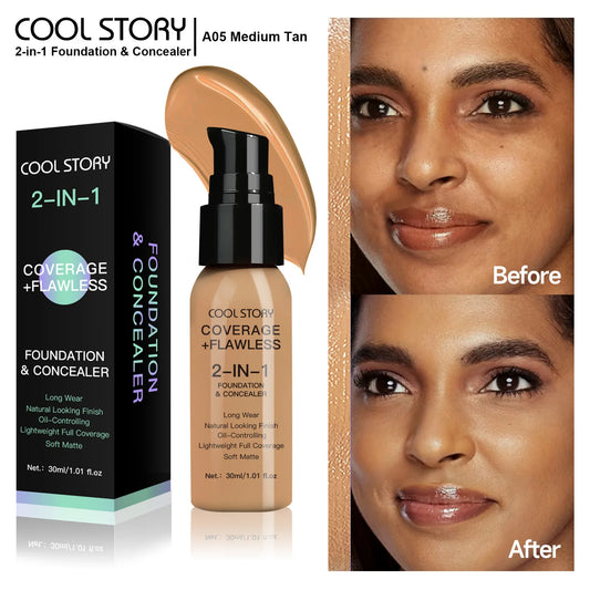 10 Shade Full Coverage Concealer Liquid Foundation makeup high coverage Base makeup Foundation cream Natural Matte