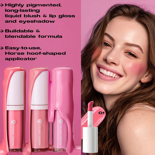 6Colors Liquid Blush Long-Lasting Liquid Blush For High-Pigment Colour, Creates A Soft, Dewy Finish, Vegan & Cruelty-Free