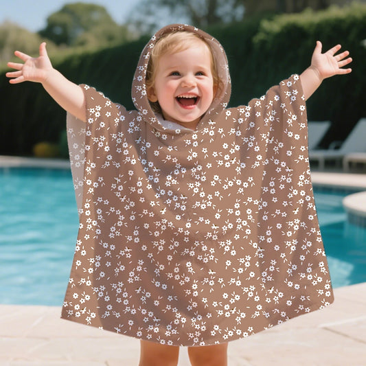 Elinfant 1Pc Children's Beach Towel Pool Swim Bathrobe Kids Hooded Bath Towels Baby Surf Poncho Large Size Cartoon Prints Towel