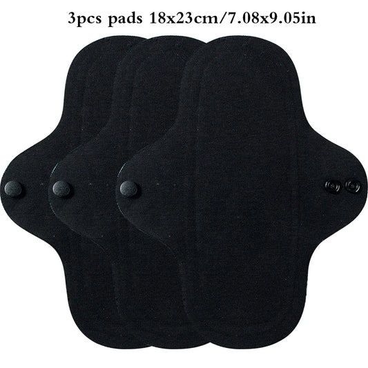 3pcs Full Cotton Hot Pressing Mama Cloth Night Long Sanitary Pads Washable Sanitary Napkins Reusable Panty Liners for Female