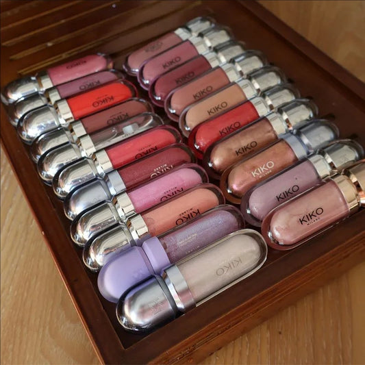 New Kiko 3D Hydra LipGloss Non-fading Waterproof Blusher Moisturizing Shimmer Makeup Lip Gloss Lipstick Brun Pearly Mauve Liner