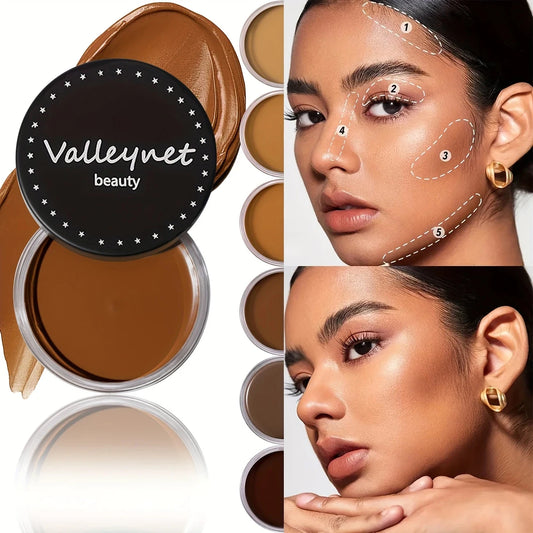 Valleynet Full Coverage Foundation - Long-Lasting Matte Finish, Non-Greasy & Non-Caking, Light Beige Correcting,