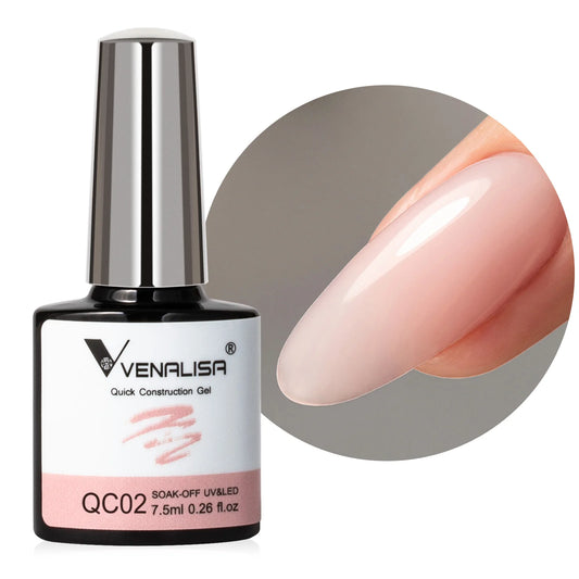 Venalisa 7.5ml Quick Construction Gel Jelly Milky White Semi Transparent Nail Polish Soak Off UV LED Nude Pink Builder Nail Gel