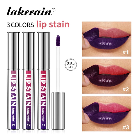 3pcs/set Peel Off Lip Stain Set Long-Lasting Waterproof Lip Tint Transfer Proof Non-stick Cup Natural Lip Stain Female Makeup
