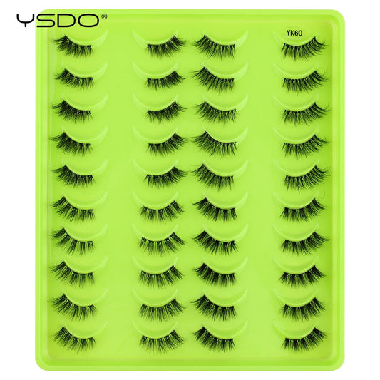 Half Eye Lashes 5/10/14/20 Pairs Natural Mink False Eyelash Extension Makeup Fluffy Wispy Cat Lashes Faux Cils Maquiagem Cilios