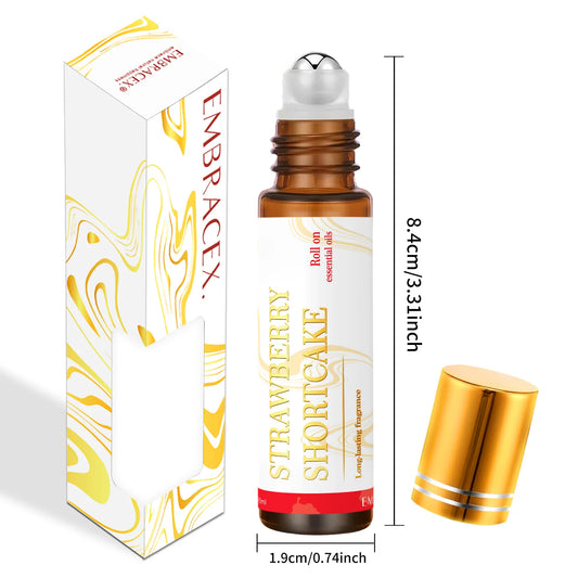 10ml Strawberry Shortcake Essential Oil Rollerball Natural Fragrance Mini Holiday Gifts