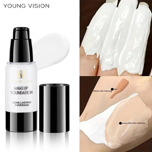 30ML Pressed Pure White Liquid Foundation Mixable Cos Stage Makeup Adjuster Lighten Brighten