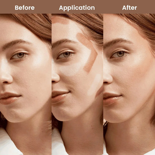 Pudaier Double Head Contour Stick with Highlights & Concealer Lightweight & Thin Formula for Blemish Concealing, Contouring