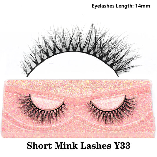 Half Lashes Mink Eyelashes Fluffy Soft False Eyelashes Wispy Cross Mink Eye Lashes Natural Short Mink Eyelash Extension Makeup
