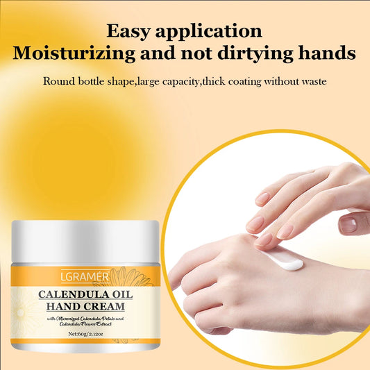 Calendula Oil Hand Cream Improves Skin Radiance Enhances Skin Elasticity Making The Skin Soft Smooth Hydrated Moisturized