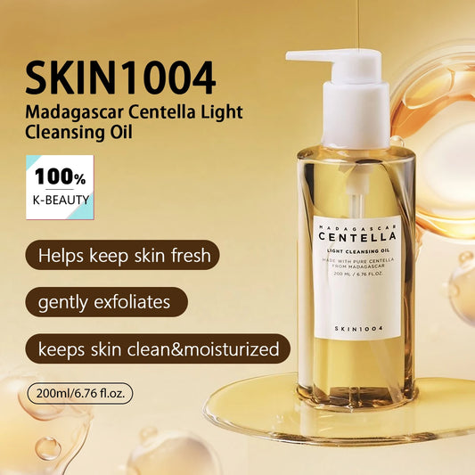 SKIN1004 Madagascar Centella Light Cleansing Oil,Lightweight Oil Texture,Non-Greasy,Korean Cosmetic,K-Beauty,Korean Makeup