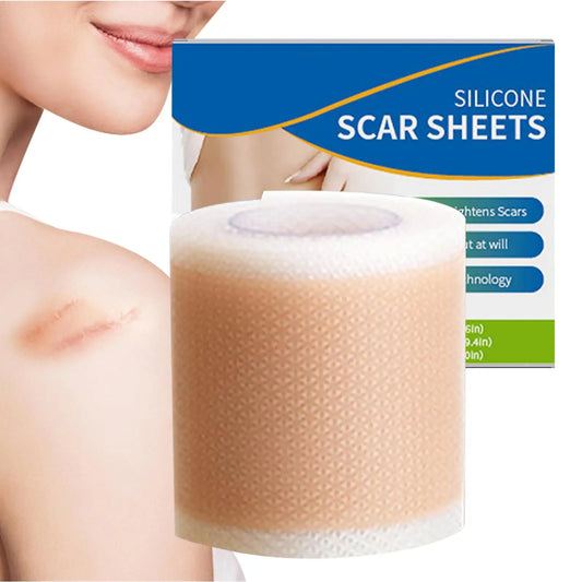 1 Roll Silicone Scar Sheets ,4cm X 50cm Silicone Scar Sheets ,Self-Adhesive Scar Cover Tape Skin Care Waterproof and Breathable