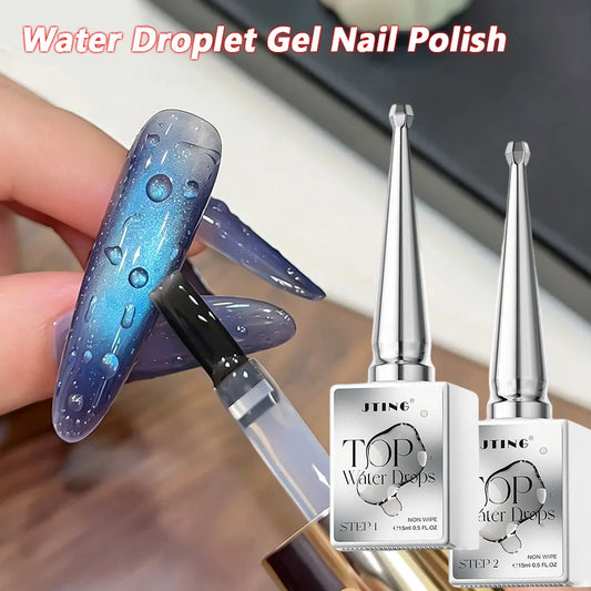 1/2pcs 3D Water Droplet Gel Nail Polish Clear Waterdrop Nail Gel Polish 15ml No Wipe Soak Off Water Droplet Gel Nail Varnish T3%