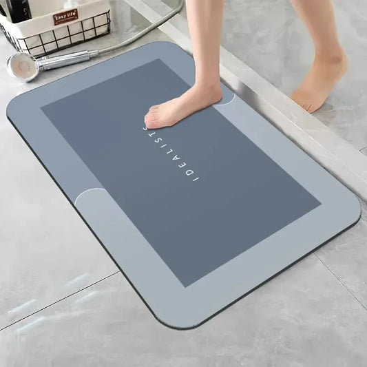 Diatomaceous Earth Bath Mat Super Absorbent Non Slip Fast Drying Soft Floor Mat for Shower Laundry Bedroom Kitchen RV Bathroom