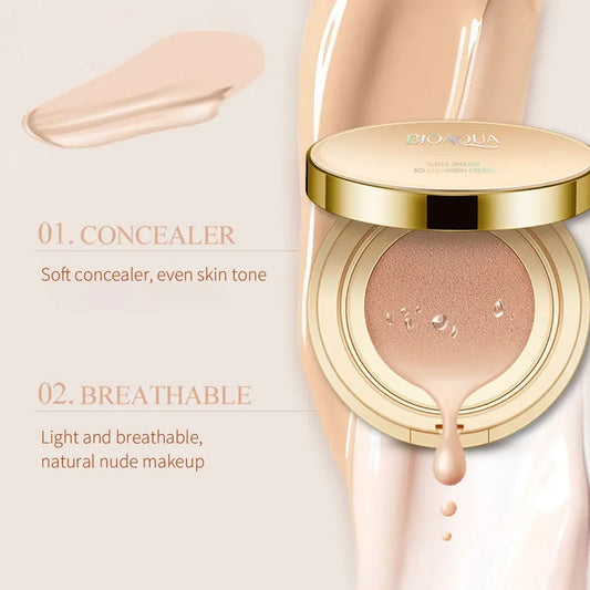 BIOAQUA Waterproof Matte Air Cushion Poreless BBïŒCC Cream High Coverage Oil-control Soft Face Makeup Foundation Base Cosmetics