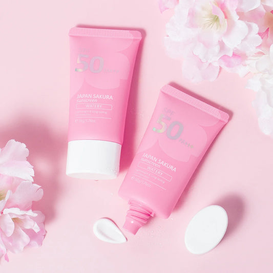 Long Lasting Makeup Primer Sunscreen SPF 50 UV Protection Lightweight Moisturizing Base Cream Sakura 50g
